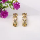 Cz Earring Earings Fashion CZ Hoop Earring Gold Color White Zirconia Crystal Link Charm Jewelry Earings Gift
