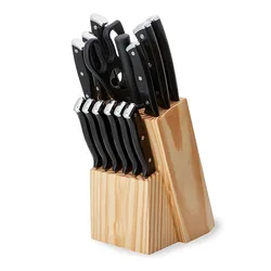 Sale 14 Slot Wood Countertop Knife Set Block Organizer with Wide Slots