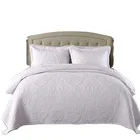 Citrine Set Quilts Set Bel Citrine Floral Reversible Quilted Bedspread Set With 2 Pillowcases - Cotton
