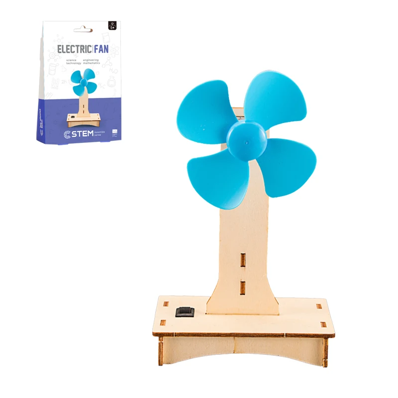 Hot Sale Educational Toys Electric wooden educational toy DIY Wooden Fan science engineering toys