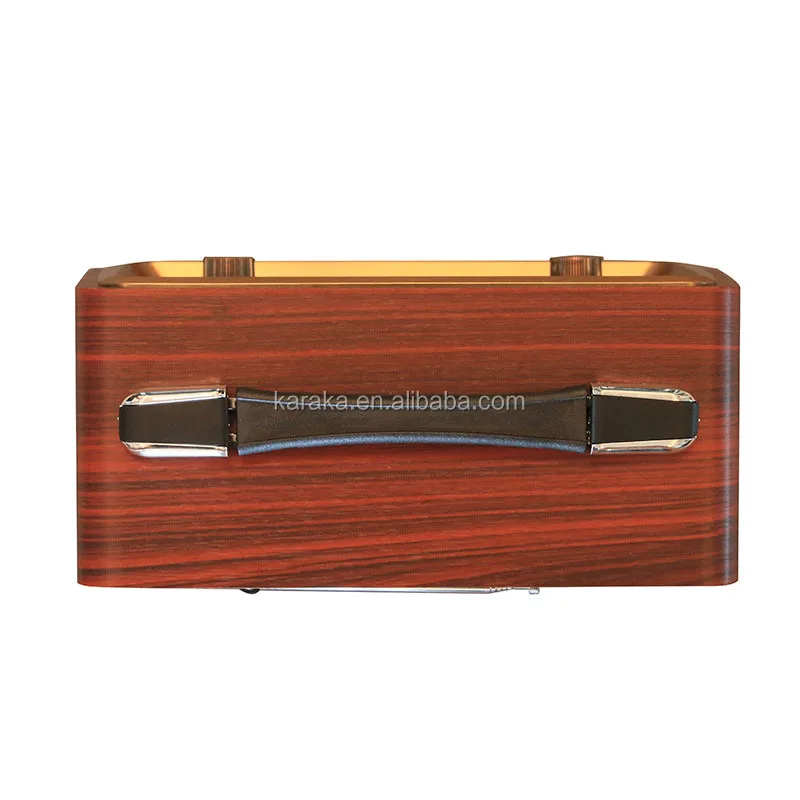 R-2066BT Retro multi band real wooden rechargeable radio with wireless link, usb,  mp3  player solar  and lamp slot speaker