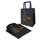 Custom Bags Cheap Hot Sale Good Quality Black Handle Kraft Custom Paper Gift Bags Custom Logo
