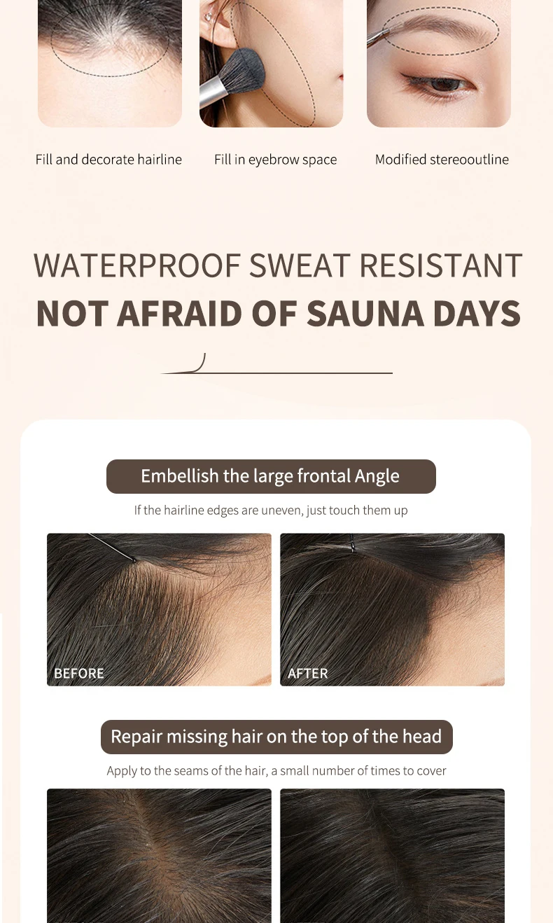 OCHEAL High-Quality Outline Filled Forehead Shadow Powder Waterproof and Sweat Proof Hairline Powder