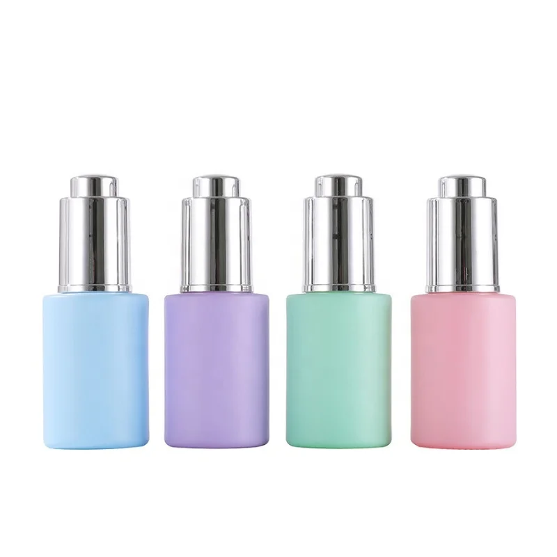 30ml Push Button Flat Shoulder Essential Oil Serum Bottle Customize