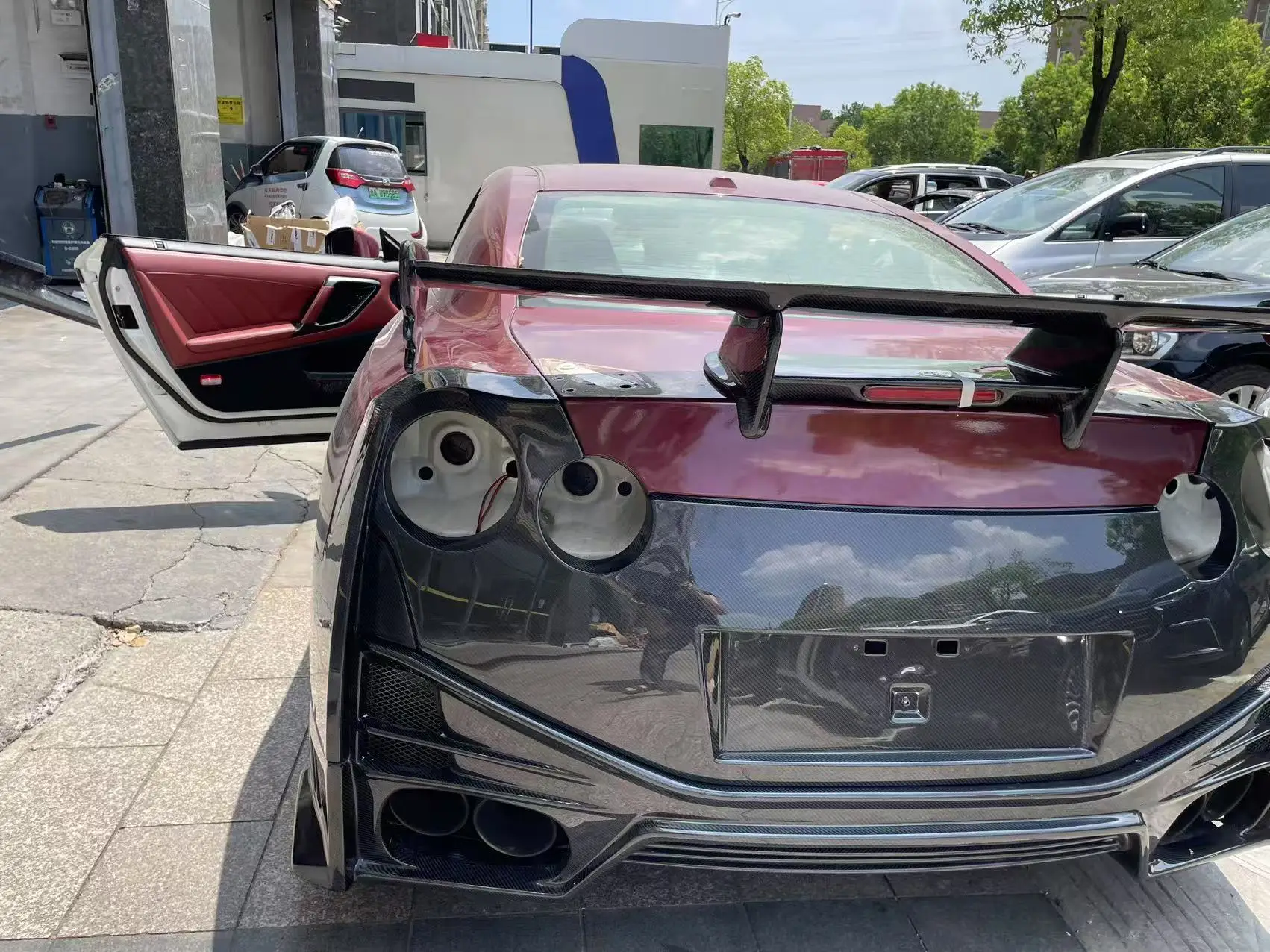 product facelifting carbon fiber body kits for nissan gt r gtr front rear bumper body kit side skirt front lip car accessories 2017 2023-16