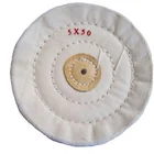 White Muslin Buffs With Leather Center For Jewelry Polishing