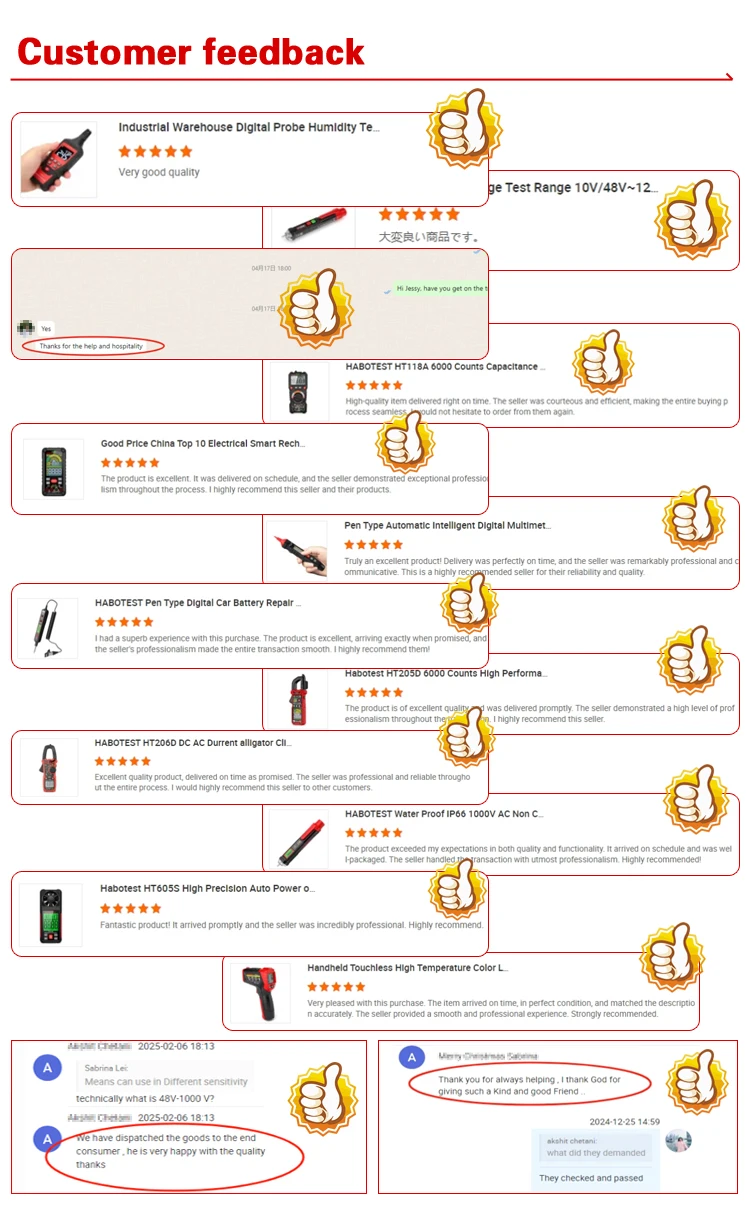 Habotest HT113C Digital Multimeter with Safety Rating CAT III 600V ABS Material and Low Battery Indicator