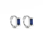 Hoop Earrings ROXI Fashion S925 Sterling Silver Cartilage Ear Ring Ins Square Diamond Ear Buckle Hoop Earrings