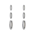 925 Silver Hoop Earrings Lilliana 925 Sterling Silver CZ Hoop Earrings Set Piercing Jewelry