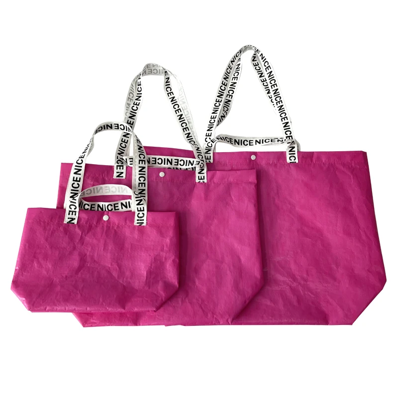 New Custom Large Fabric Shopping pp Lamination PE Woven Bag With Logos factory