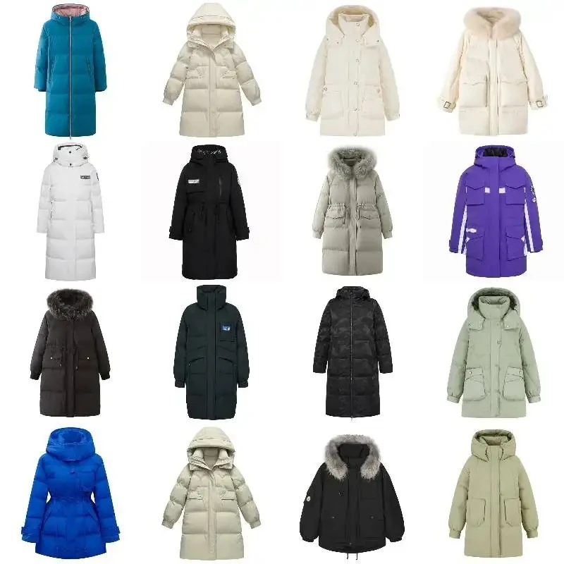 Women's Winter Long Sleeve Zip Puffer Jacket Stand Collar Baggy Short Down Coats with Pockets