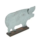 Table Art Hengfa Galvanized Sheet Table Top Metal Art Outdoor Indoor Home Decor Plate Metal Pig Decot