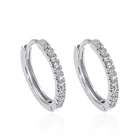 Cz Earrings Pave Lotus Aretes De Oro Laminado CZ Clip On Hoop Earrings Micro Pave Crystal Circle Women Earrings