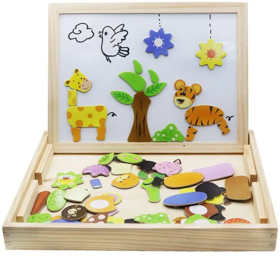2021 Custom Wooden Toy 3d magnetic Jigsaw Puzzle For Kids