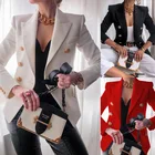 Long Suits New Slim Fit Gorgeous Office Ladies Long Sleeve Cotton Blazer Brown Business Women'S Suits