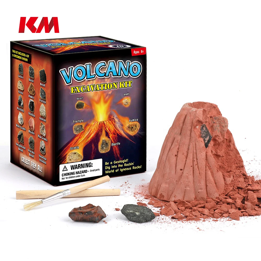 Volcano Excavation Toy Igneous Sedimentary Metamorphic Rocks Kit Kids HomeSchool