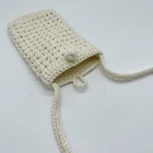 Mobile Phone Bag Handmade Cotton Thread Cell Mobile Phone Small Universal Crossbody Bag For Purse