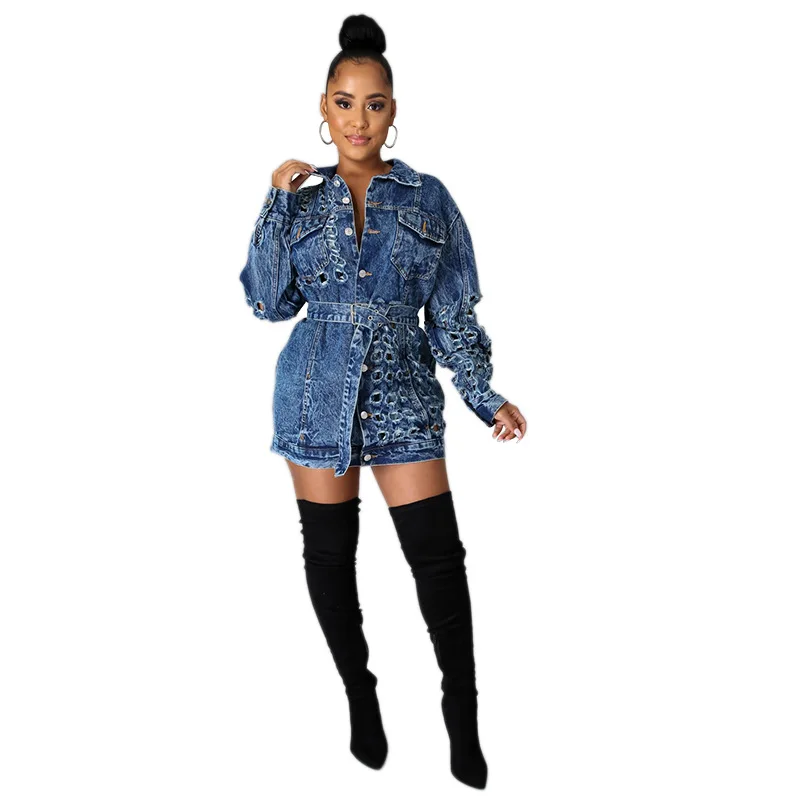 Oversized Loose Shirt Jean Denim Dress 