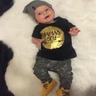 Boy Clothing Summer Summer 2021 Newborn 2pcs Letter T-Shirt Pants Baby Boy Boutique Clothing Set For Summer