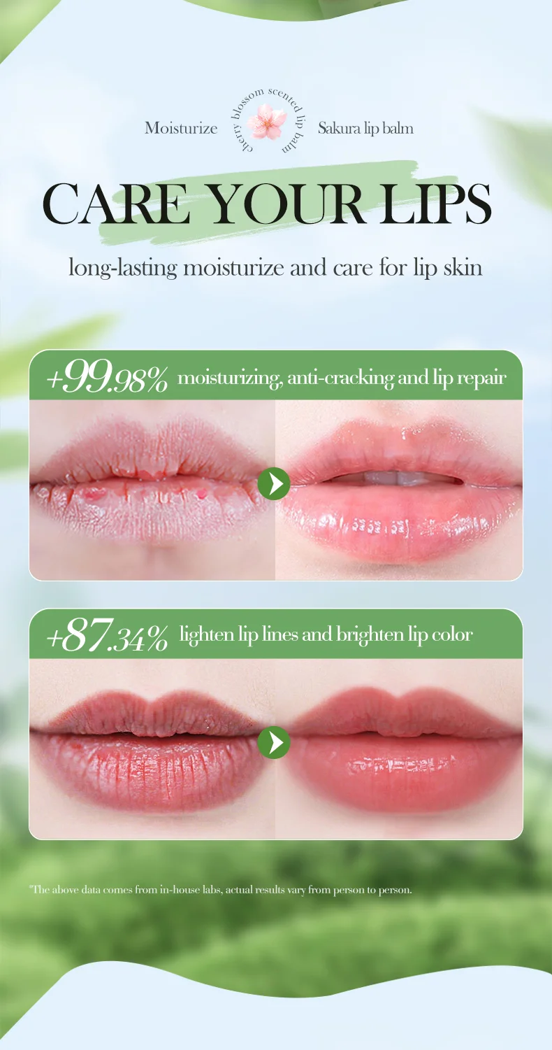 product hot selling oem bioaqua organic cherry blossom scented lip balm wholesale vitamin c moisturizing nourish cute lip balm stick-9