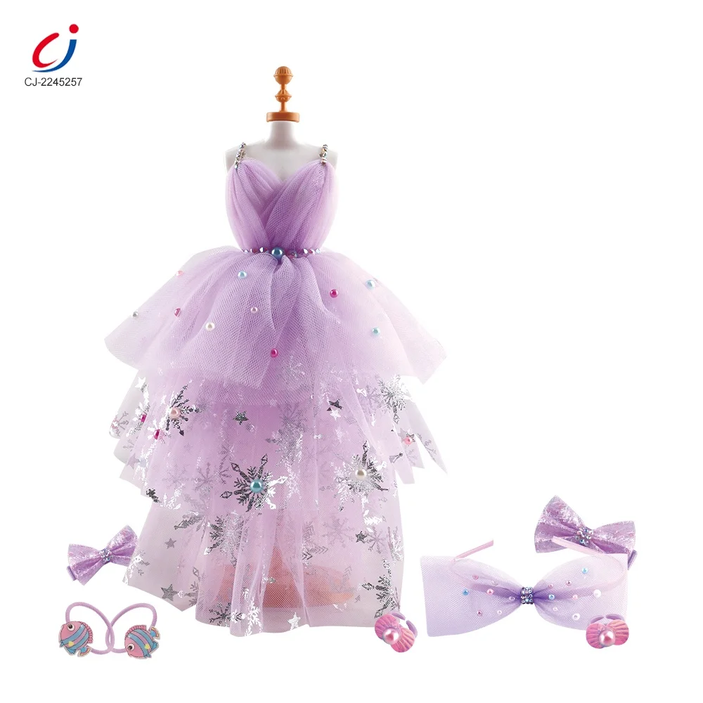 Colorful craft diy educational toy creative girl play house diy handmade fashion design doll dress up accessories toy play set