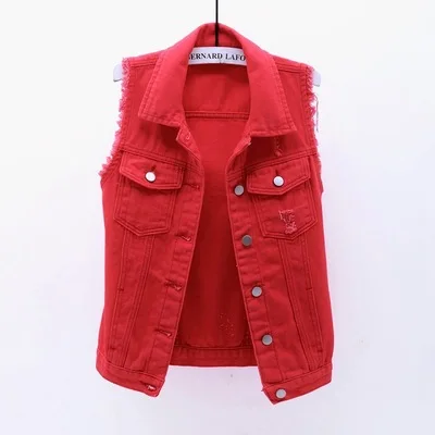 Plus Size Women's Clothing Women's Cowboy Vest Ladies Slim Raw Selvedge Plus Size 6xl Short Vests Denim Jeans Motorcycle Jacket details