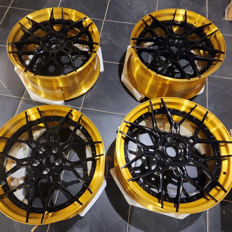 2 Piece Colorful Gold And Black Passenger Car Wheels mag 6x139.7 5 X 108 Sport Luxury Car Wheels 18 Inch Rims For Suv Off Road