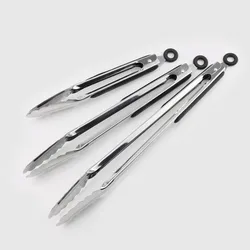 9/12/14/16 Inches Tongs Stainless Steel Kitchen BBQ Grill Clamps Locking Grill Food Tongs with Non-Slip Grips