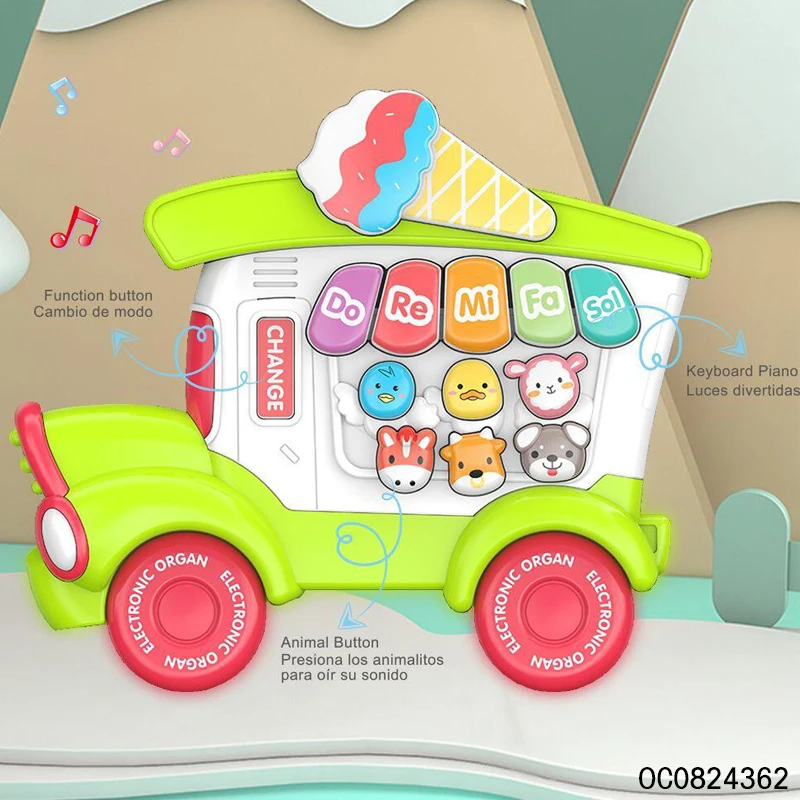 Cartoon ice cream car keyboards music electronic piano baby toys 0-12 months
