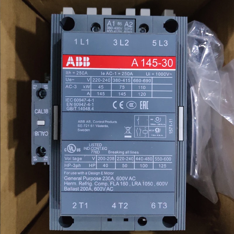 Original ABB A Series magnetic contactor  electrical contactor A9 A12 A16 A26 A30 A40 A50 A63 A75 A95 A110 A145 A185 A210 -30-10