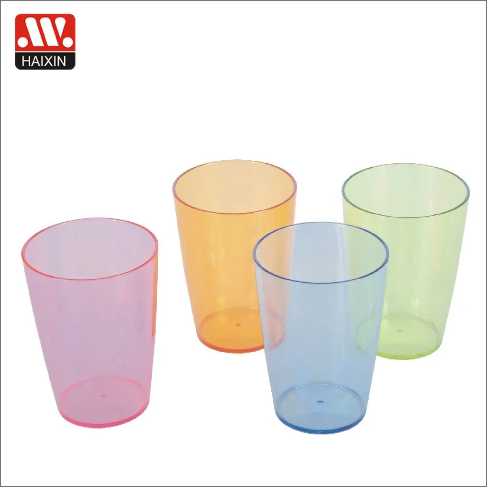 0.38L Popular Plastic Transparent Milk Water Cup Round Cup With Big Capacity