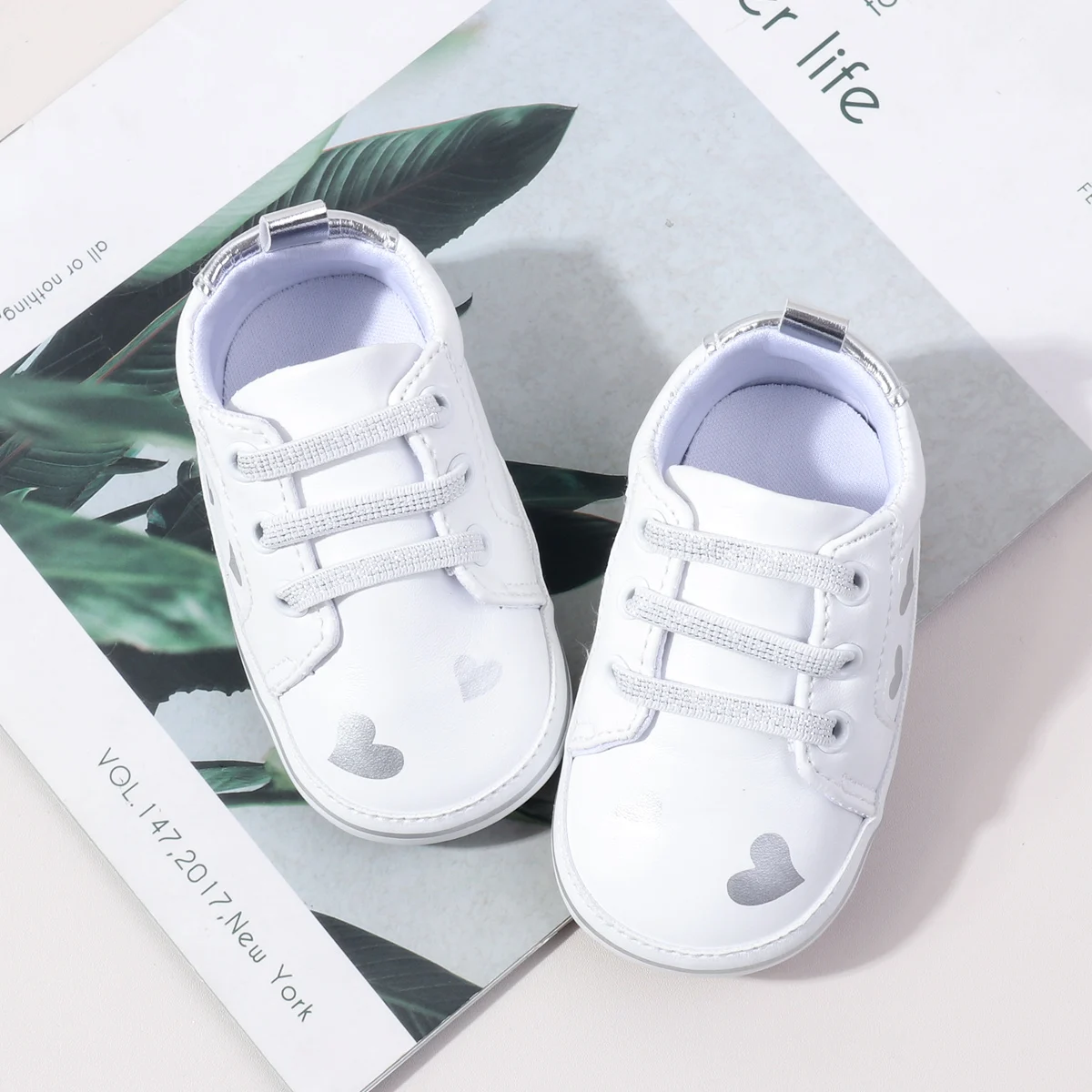White PU Baby Girl Sport Shoes Breathable Anti-Slippery Fashion Trend for Toddler Spring Autumn Seasons supplier