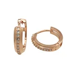 Jewellery Women's Jewellery 14K Gold Middle Line Diamond Small Hoop Huggie Earrings Wholesale