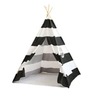 Tent Teepee Tents Indoor Stripe Kids Tent House Playhouse 4 Poles Tee Pee Teepee Tents For Children
