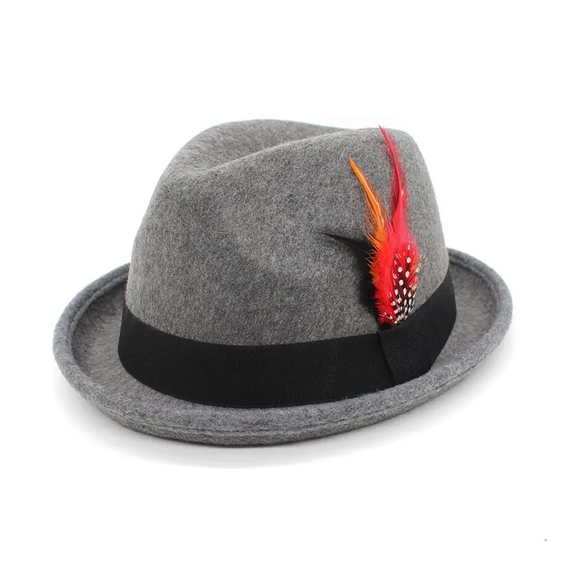 2023 fashion Men Bavarian Guy Jazz hat Oktoberfest German Fancy Dress Accessory Beer Festival Feather Top Fedora Hat 0