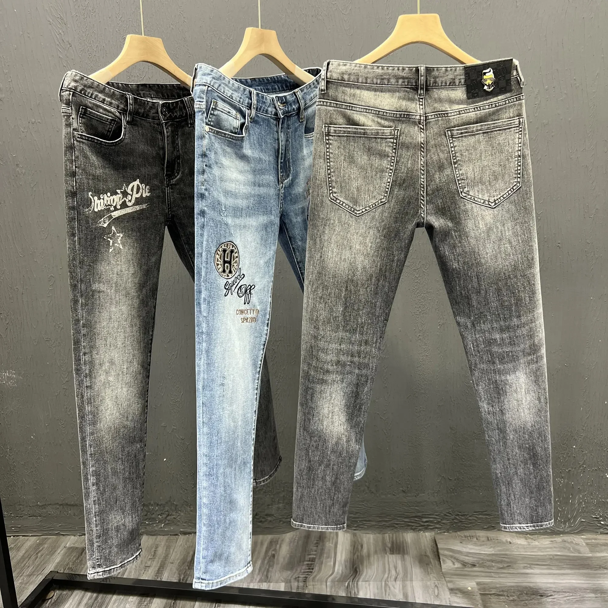 2024 new arrivals Ripped jeans streets styles purple brand jeans denim ripped men's jeans