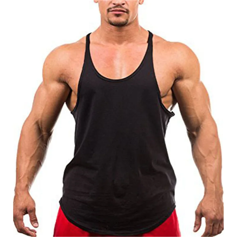 Gym Clothing Fitness Mens Sides Cut Off T-shirts Dropped Armholes Bodybuilding Tank Tops Workout Sleeveless Vest