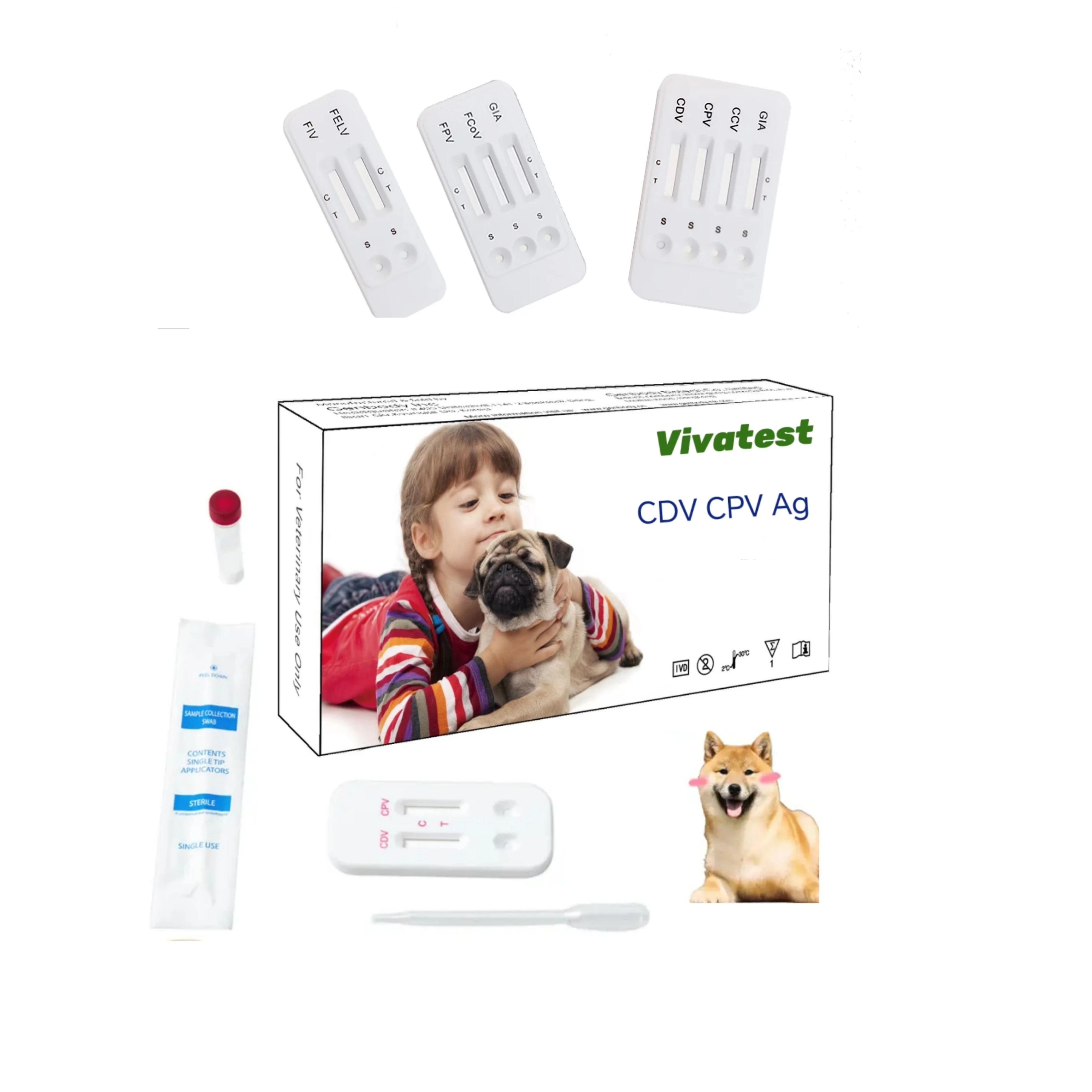 Vivatest Veterinary Kit Cat Disease Pet Care Feline Fipv Cat Fip Rapid