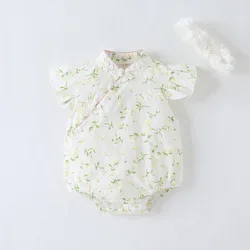 2023 New Design Casual Baby Girls Clothes 0-3 Mothes Short Sleeve 100% Cotton Grace toddler kid summer Baby Romper Girl Jumpsuit