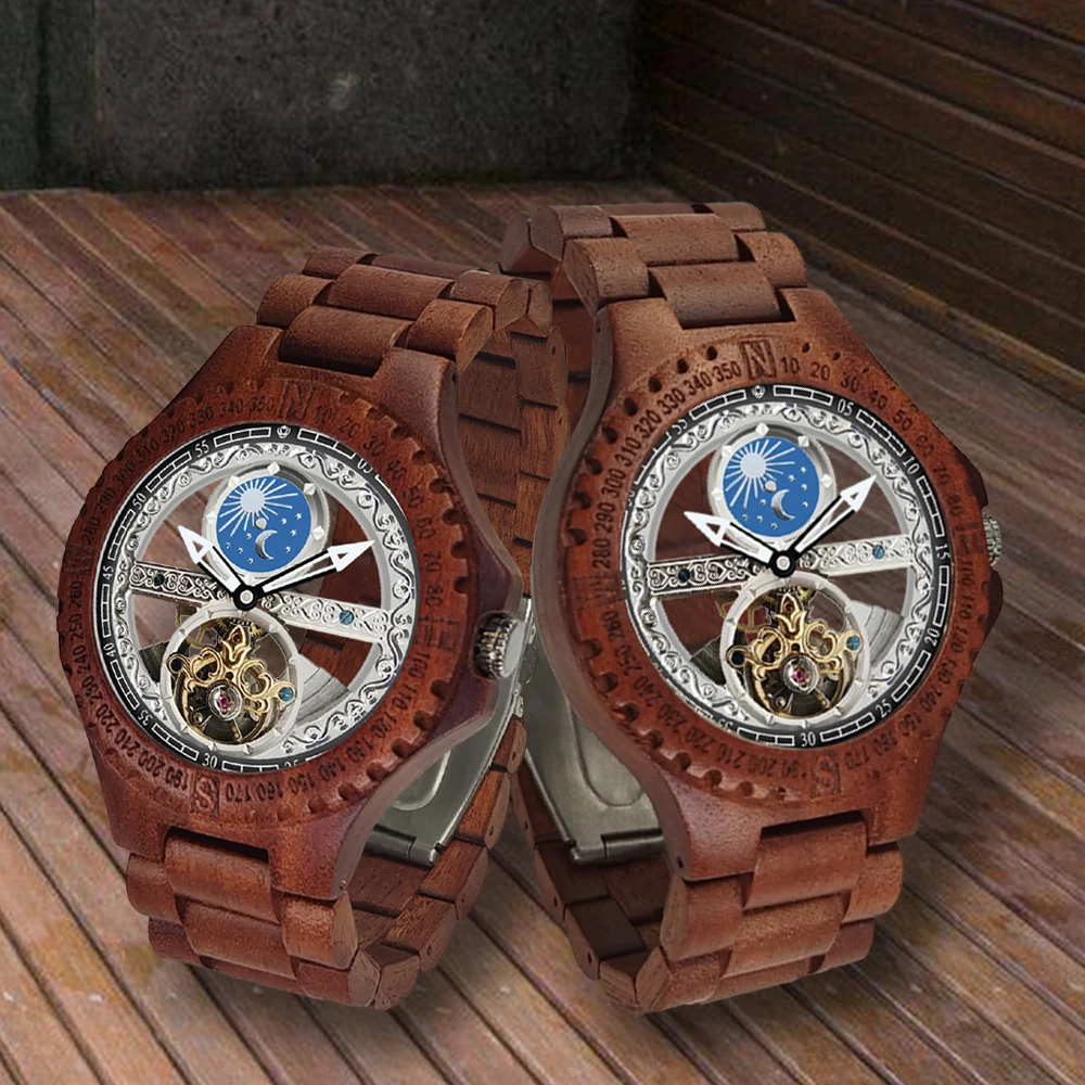 Luxury Custom Logo Natural Handcrafted Water Resistant Mechanical