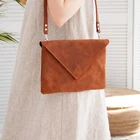 Purse Leather Woman Clutch Personalized Crossbody Bag Purse Wholesale Brown Leather Envelope Clutch For Women