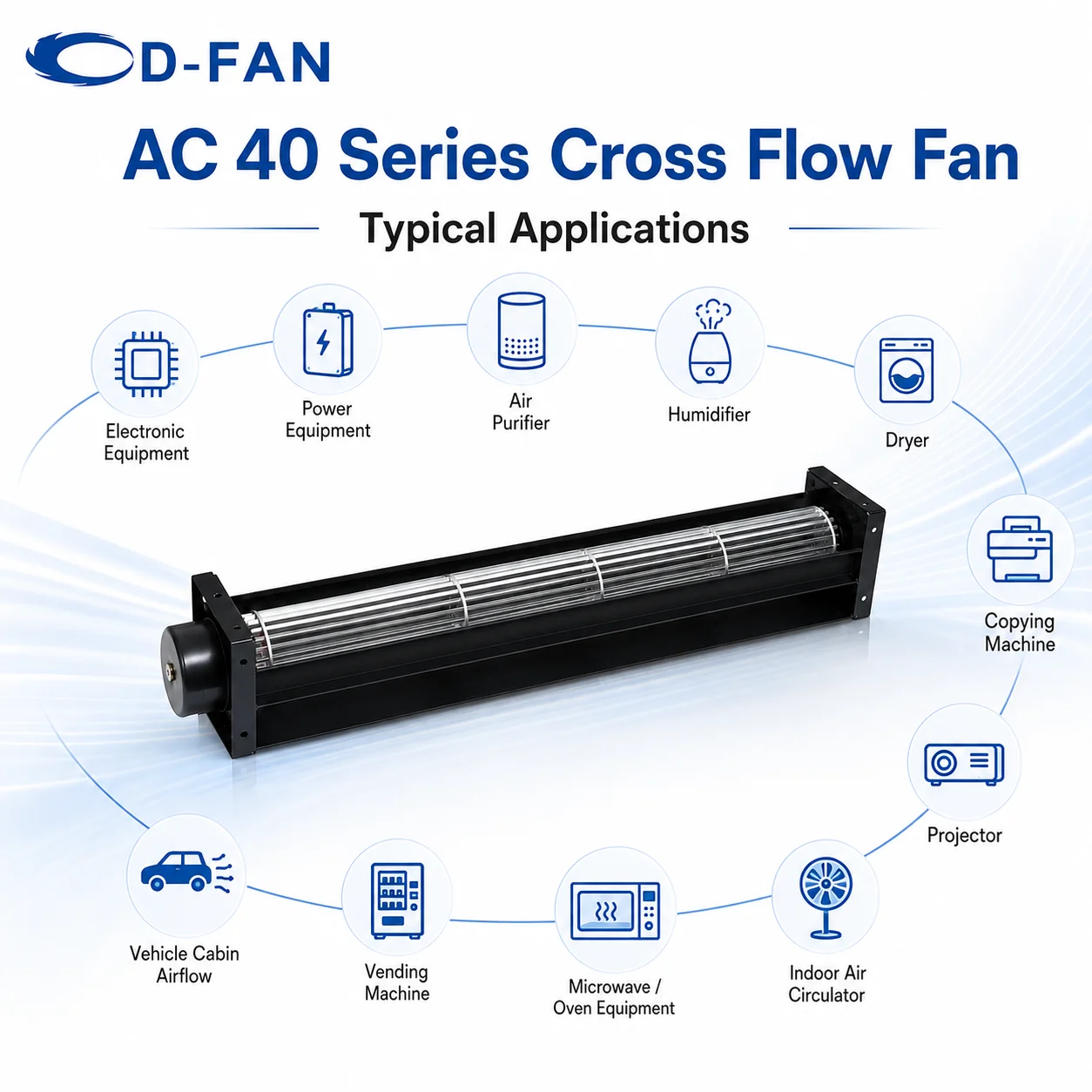 Cross Flow Fan, Aluminium, 120V, 230V, Tangential - detail 12