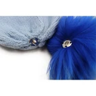 Baby Light And Dark Blue Winter Knitted Beanie With Large Fur Ball Baby Winter Cap Beanies Blank For Men