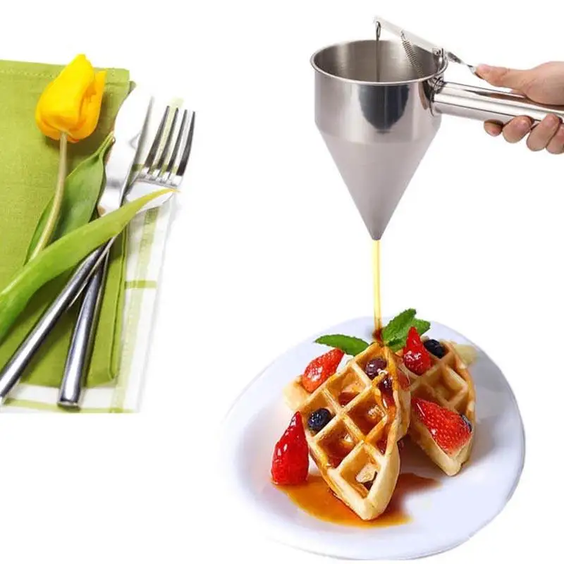 Stainless Steel Kitchen Utensils for Cooking Separating Funnel Strainer Dispenser for Candle Making Cake Takoyaki