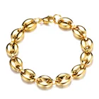Vintage Bracelet European And American Classic Stainless Steel Vintage Coffee Bean Necklace Bracelet