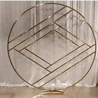 Hot Sale Modern Custom Flower Gold Round Metal Mesh Wedding Arch Backdrop Stand
