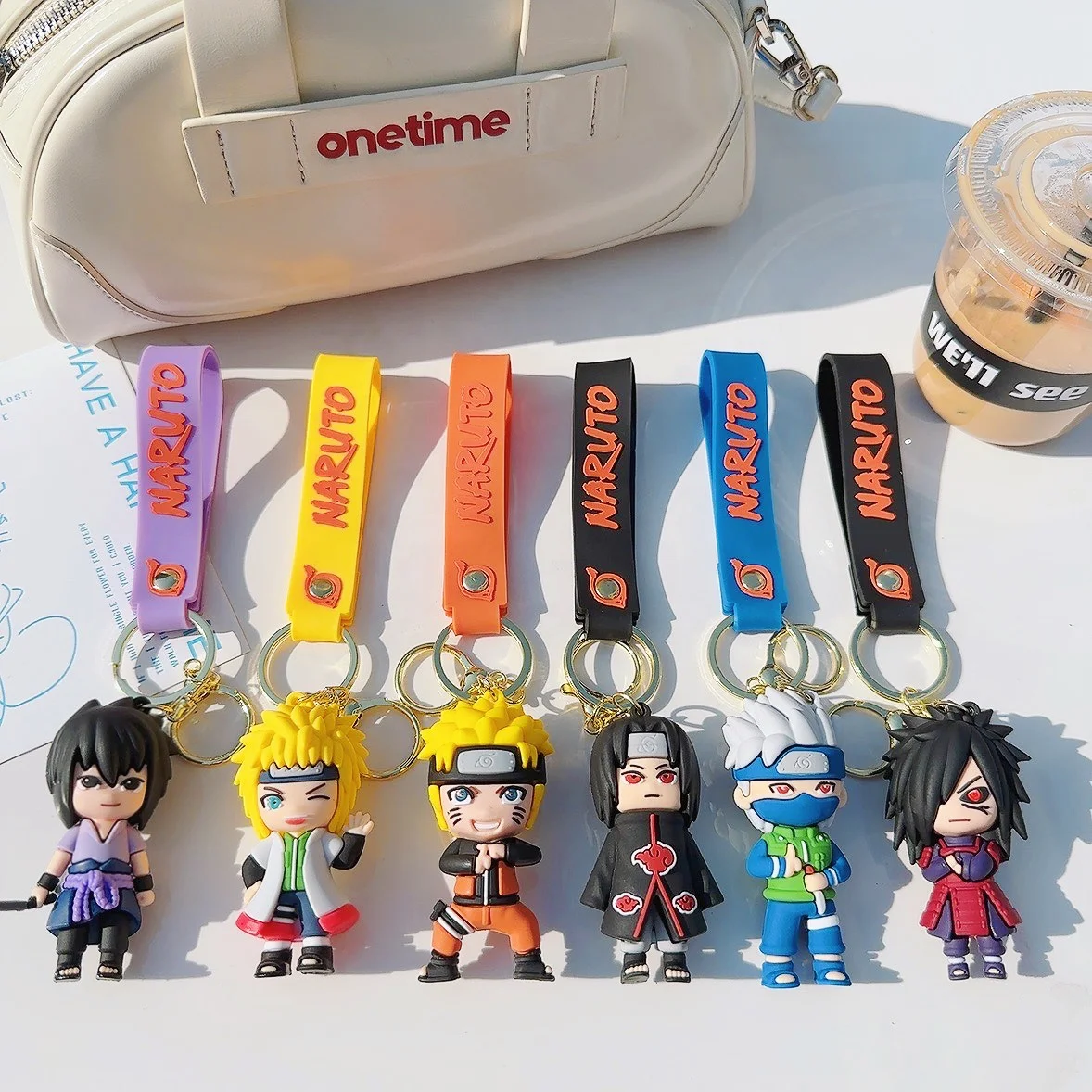 Wholesale 3D Figures Keychains Japanese Anime Character Cute Keychain Soft PVC Rubber Key Chain Plastic key chains