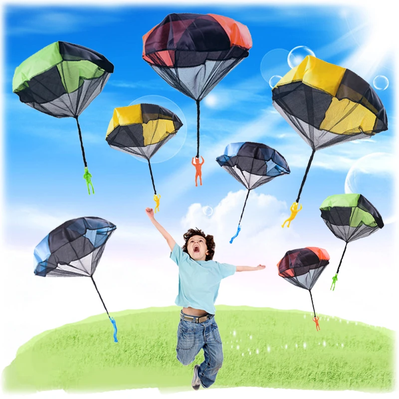 Hand Throwing Parachute Children's Small Parachute Hand Throwing Parachute Square Beach Hand Throwing Toy Aaihamo Parachute Toys for Kids Blue, One Size 