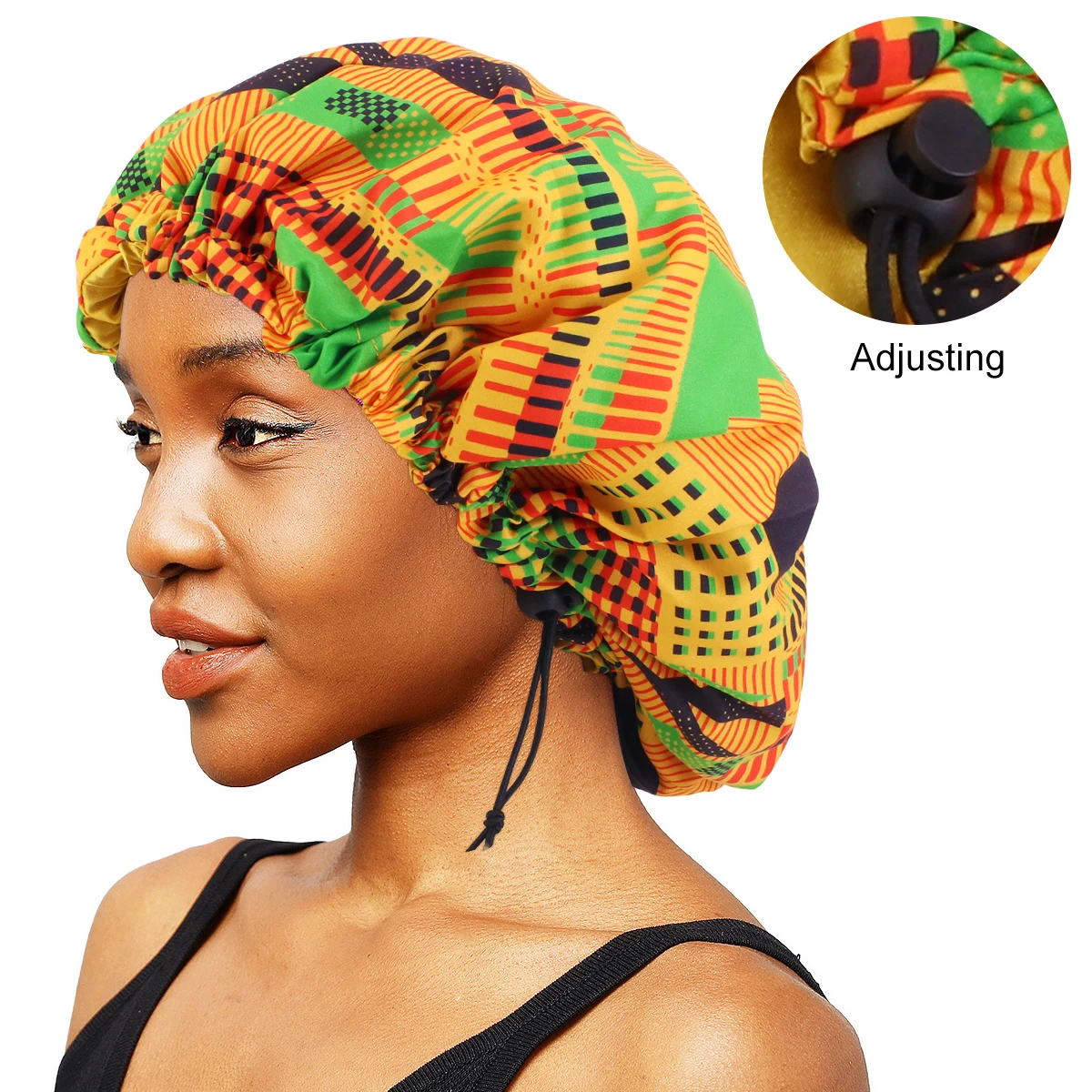 African Print Hair Bonnet Adjustable Ankara Design Sleep Cap Bonnets For  Women - Buy African Print Hair Bonnet,Adjustable African Turban,Sleep Cap  Bonnets Product on 