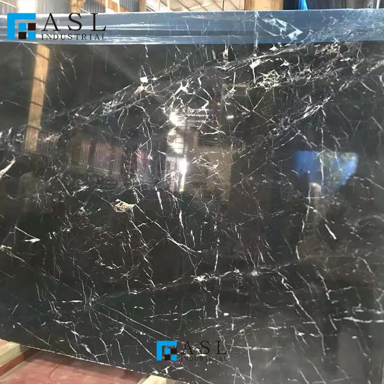 Factory direct snow black Italian marquina imperial turkish greece black color marble stone slab natural polished marble tile